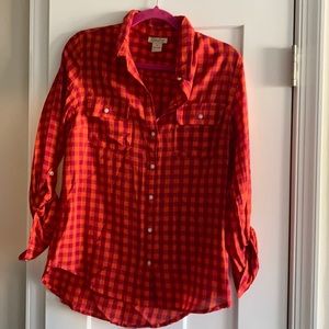 Lucky brand button up top M Virginia tech colors